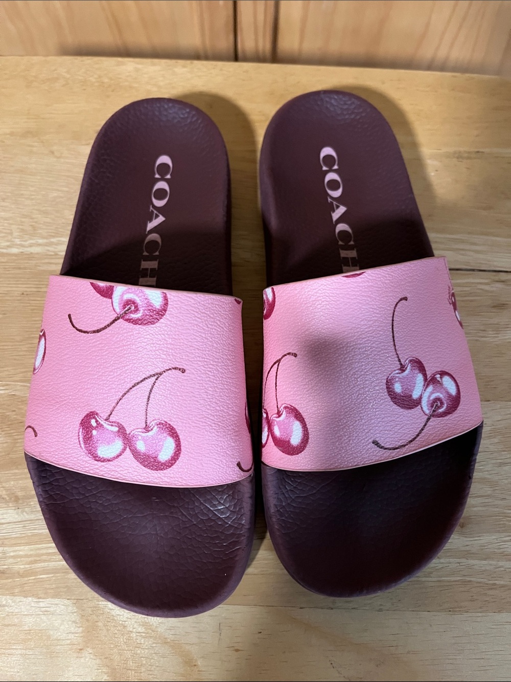 Pink Cherry Coach Sports Slide - Picture 2 of 6